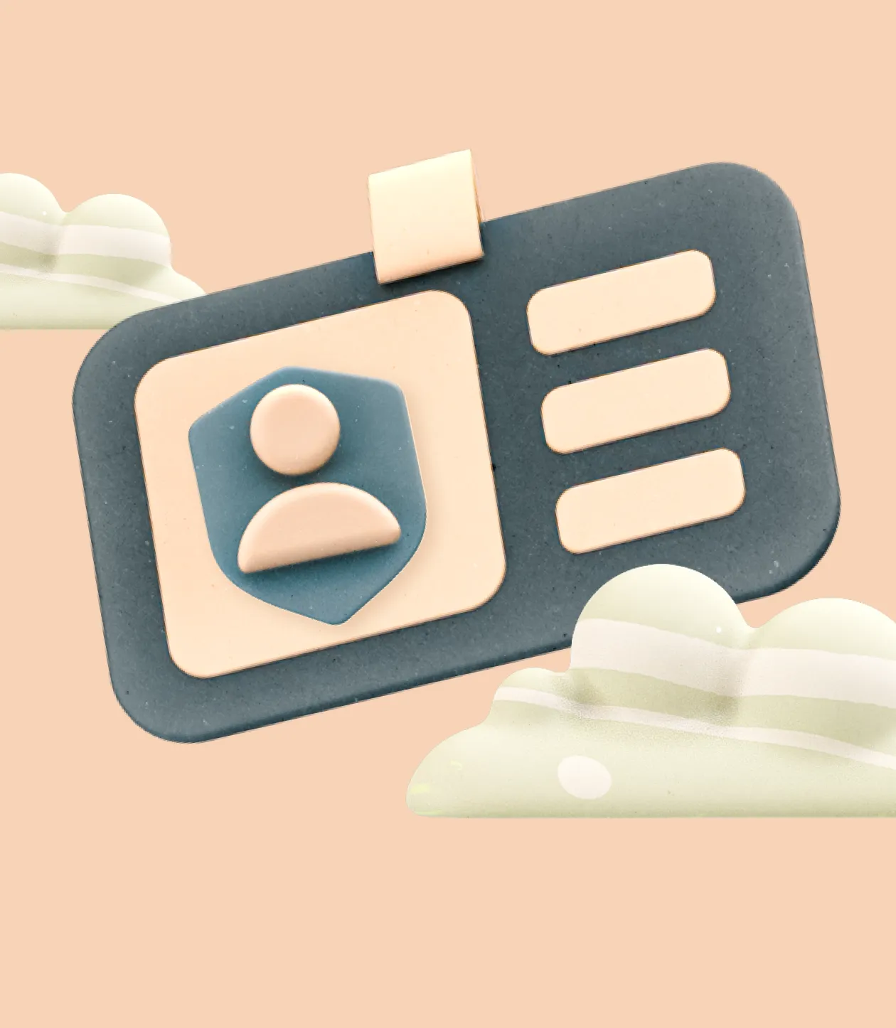 A 3d clay Id card representing member join agreement from agreewe, made by tonesegurado