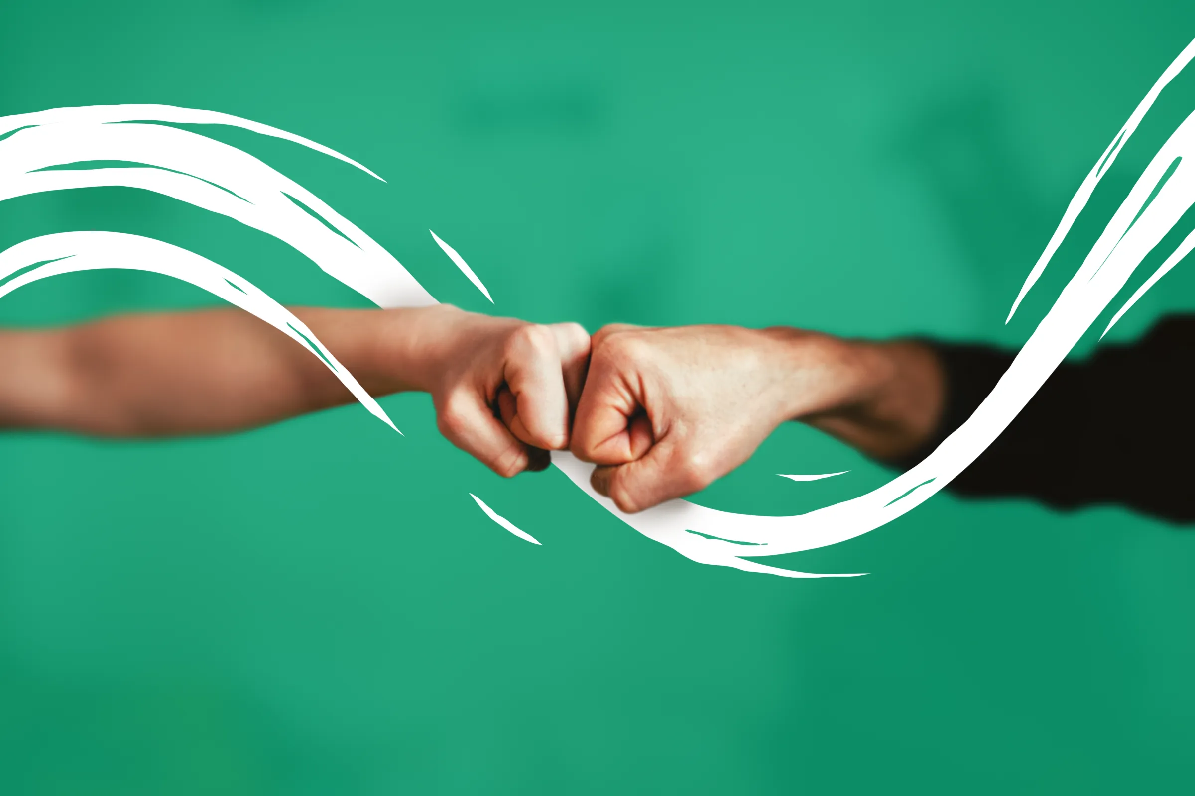 Fist-bumping with agreement swooshes made by tonesegurado for agreewe